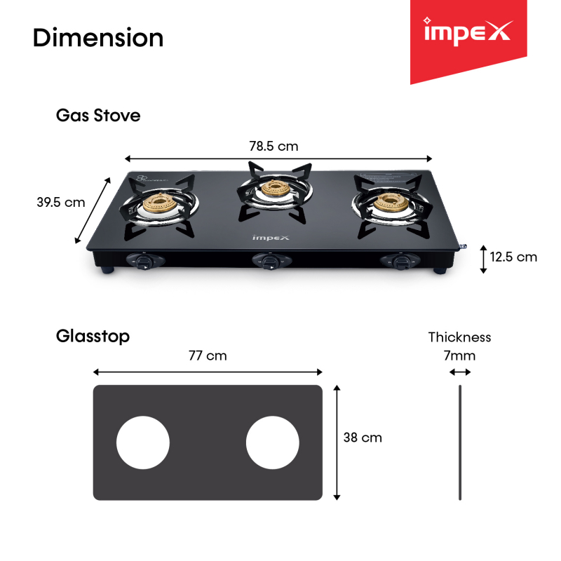 Glasstop Gas Stove ASPIRA 3B Elite