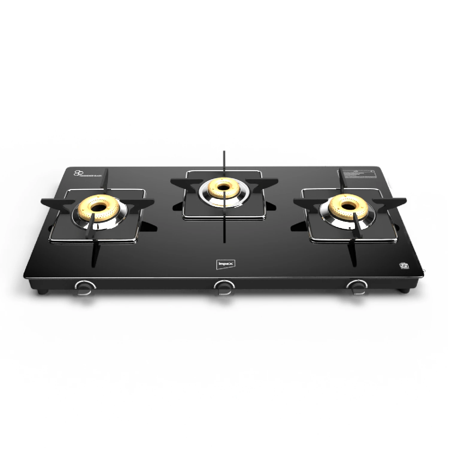 3-Burner Glasstop Gas Stove | Glaze 3B