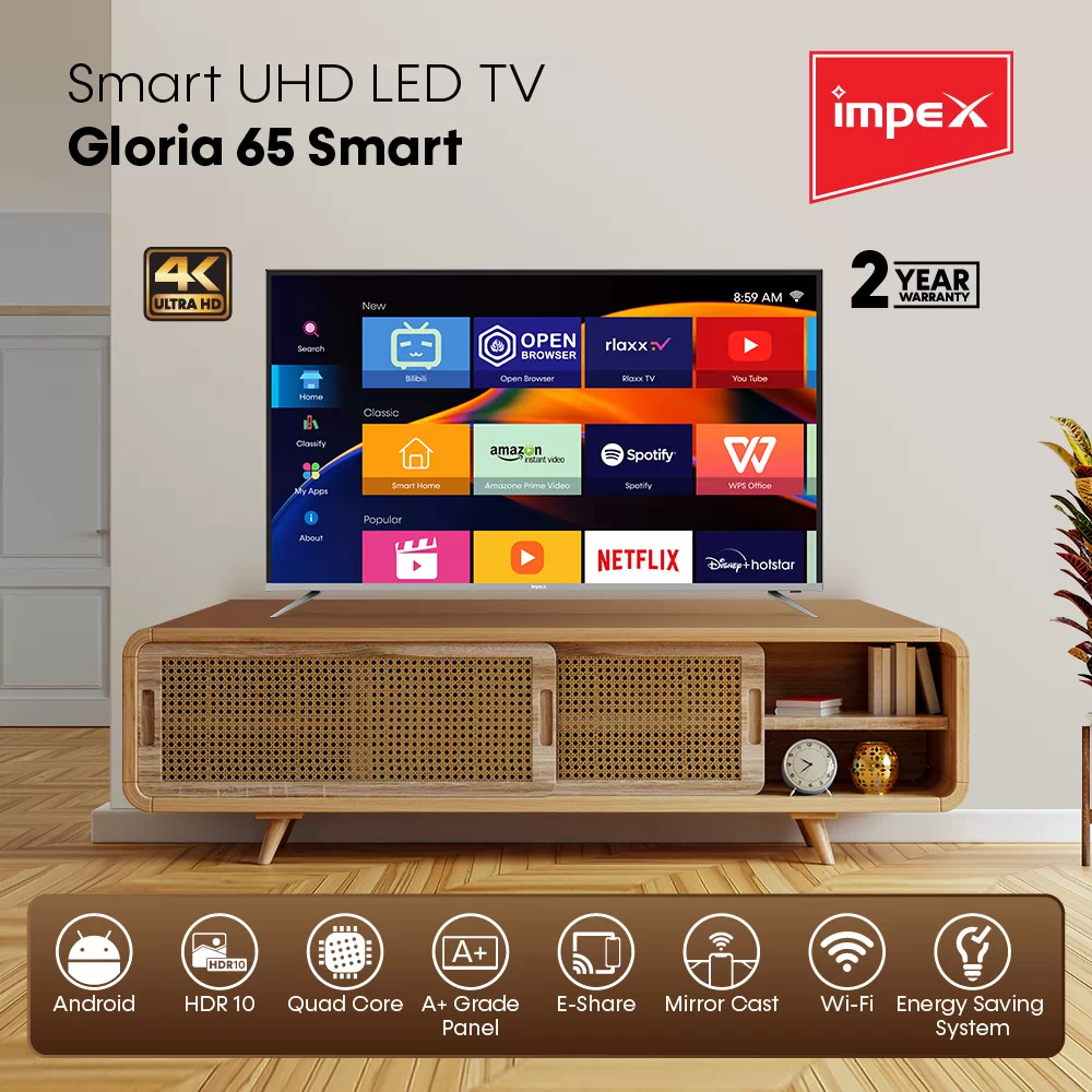 65" UHD LED SMART TV | GLORIA 65 SMART 4K