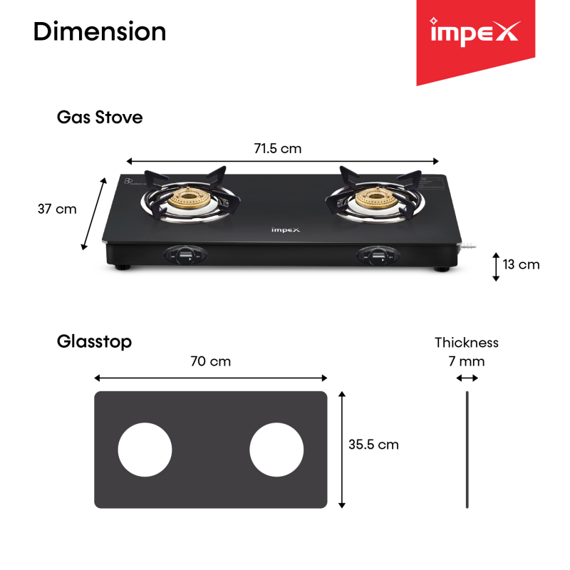 Glasstop Gas Stove ASPIRA 2B Elite