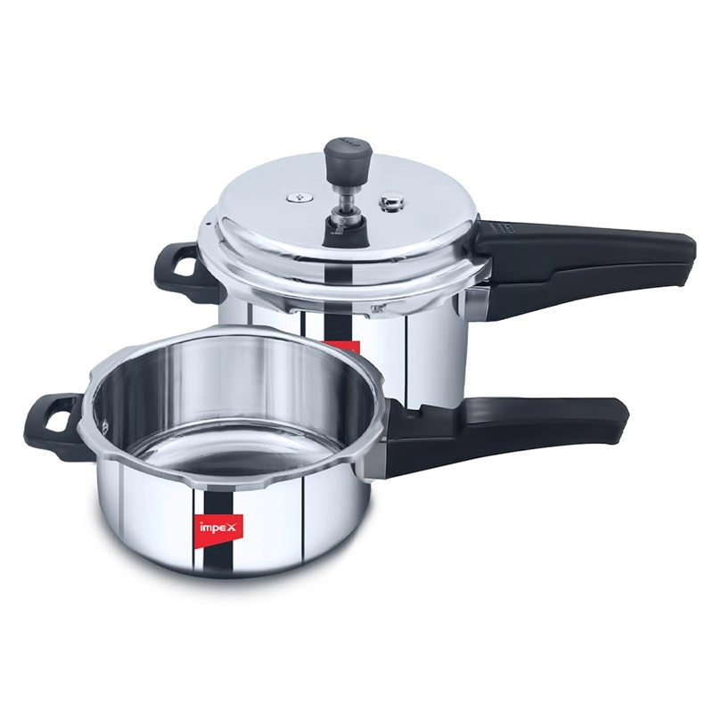 Stainless Steel Pressure Cooker Combo| 3 & 5 Litre | Compatible Single Lid | EP 3C5