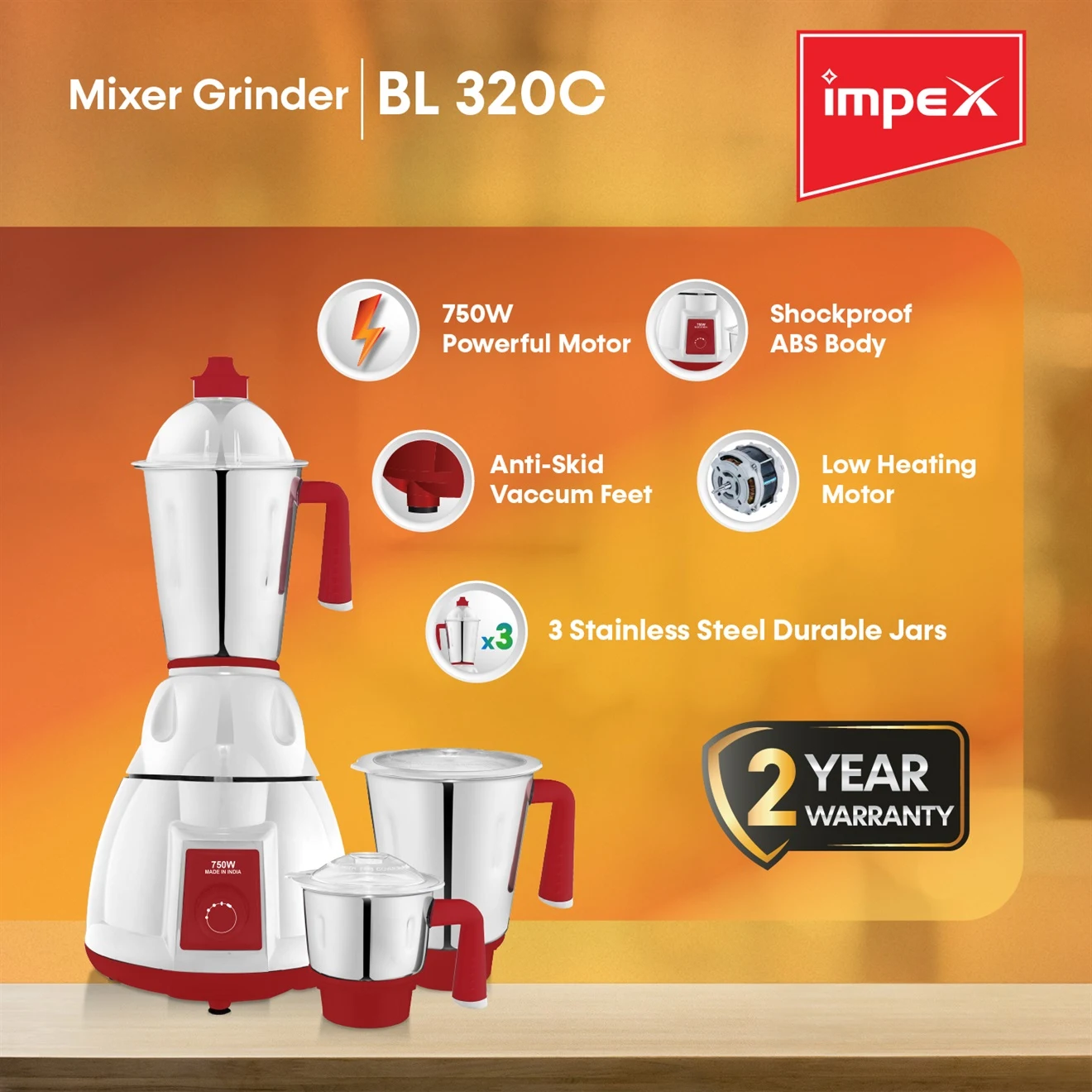 3-in-1 Mixer Grinder | BL 320C