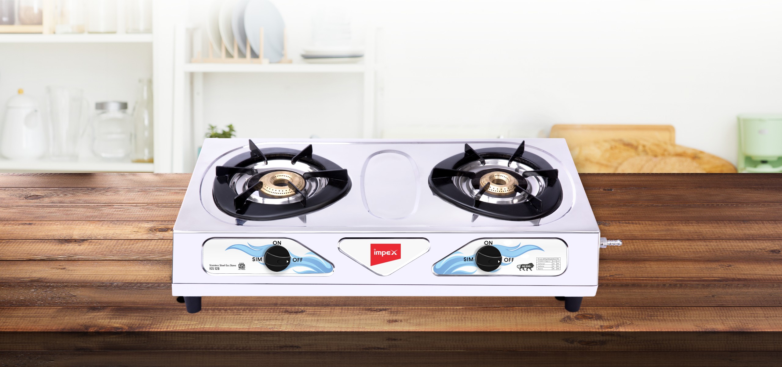 impex gas stove 2 burner ,igs 12bss