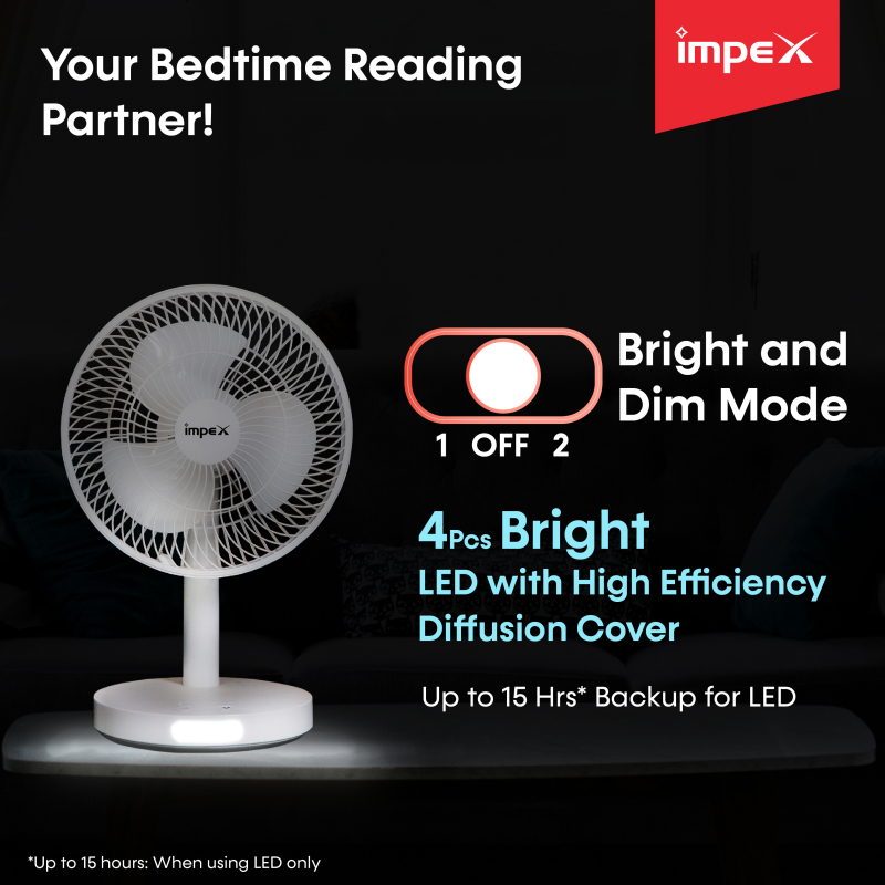 Breeze D2N | Rechargeable Table Fan with Built-in Battery