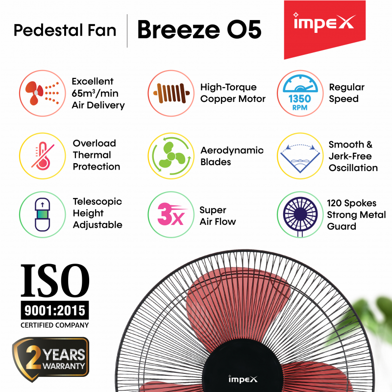 Breeze O5 | High Speed Pedestal Fan
