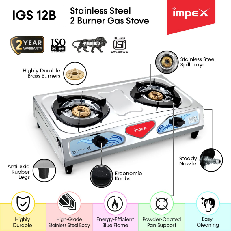 Stainless Steel Gas Stove IGS 12B