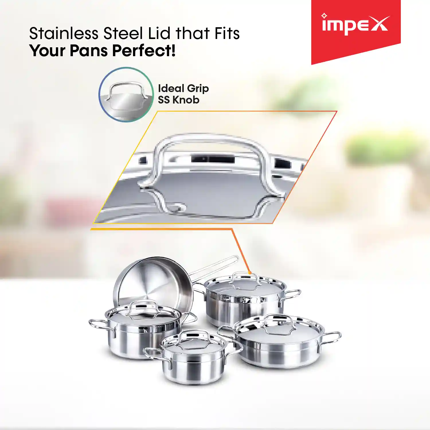 Stainless Steel Cookware 9 Pcs Set