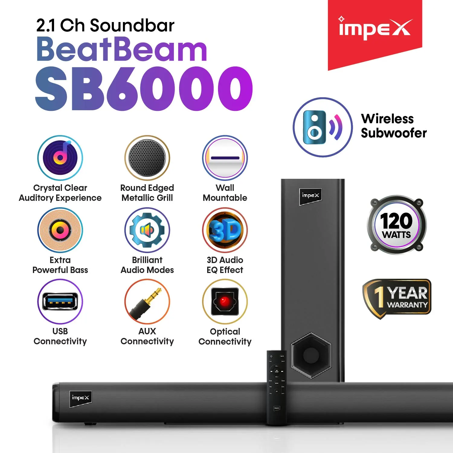 2.1 Ch Multimedia Soundbar | Beatbeam SB6000