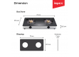 Auto Ignition Glasstop Gas Stove 1212C