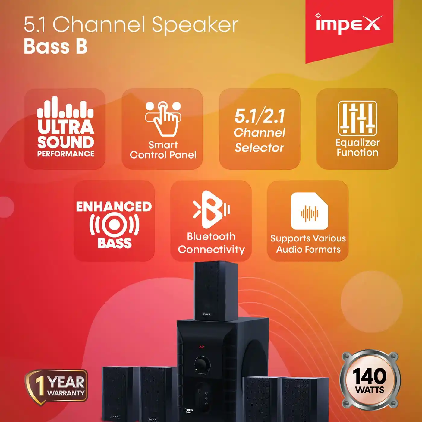 5.1 Speaker System | Bass B