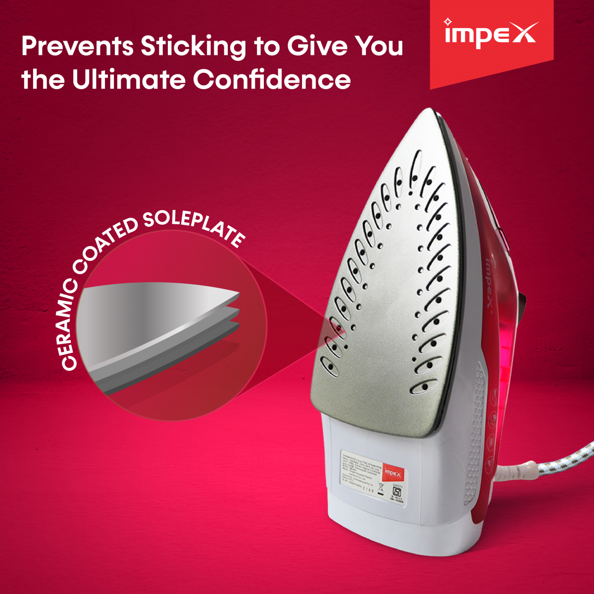 Impex IBS 401 Steam Iron Box with Self Cleaning Technology & Nonstick