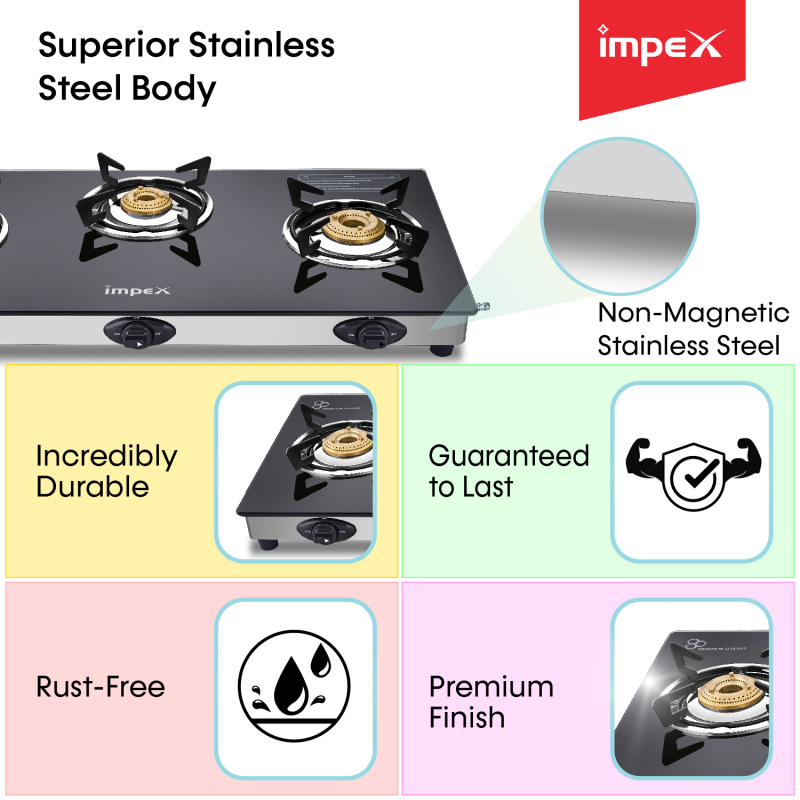 Glasstop Gas Stove ASPIRA 3B