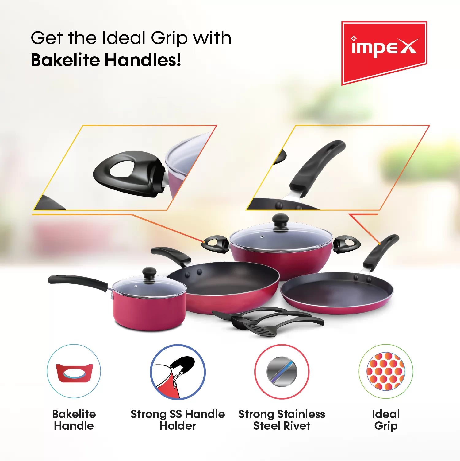 9 Pcs Nonstick Cookware Set | KUK 9