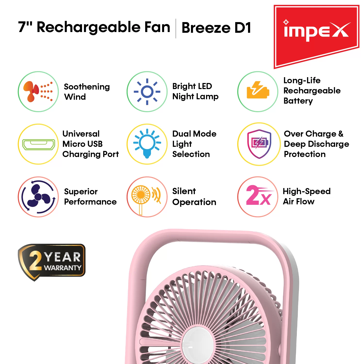 Rechargeable Fan | Breeze D1