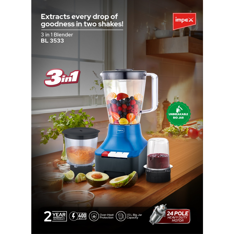 Impex 3 in 1 Blender | BL 3533