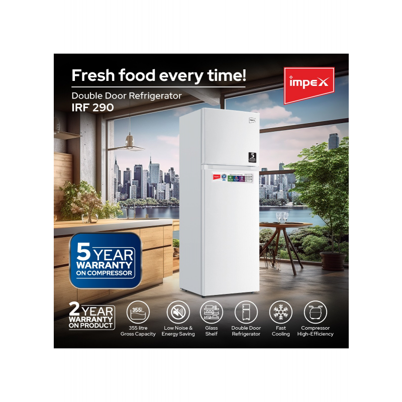 Impex 355L Defrost Refrigerator | IRF 290W