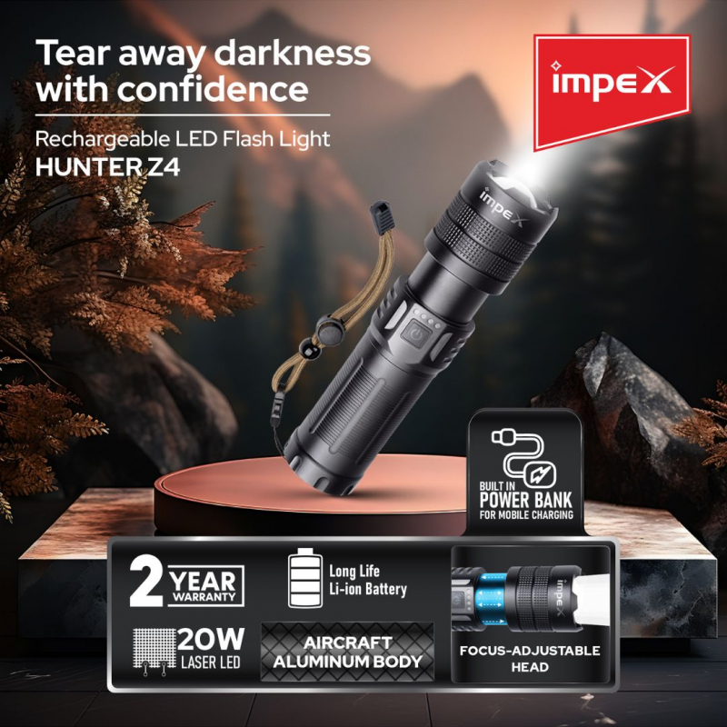 Impex Rechargeable Flashlight (Hunter Z4)