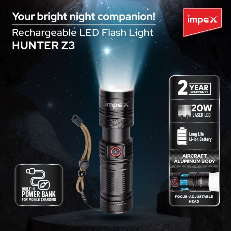 Impex Rechargeable Flashlight (Hunter Z3)