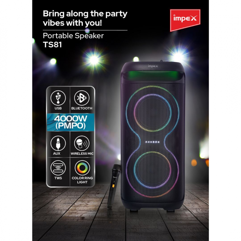 Impex  6.5"" Multimedia Trolley Speaker | TS 81