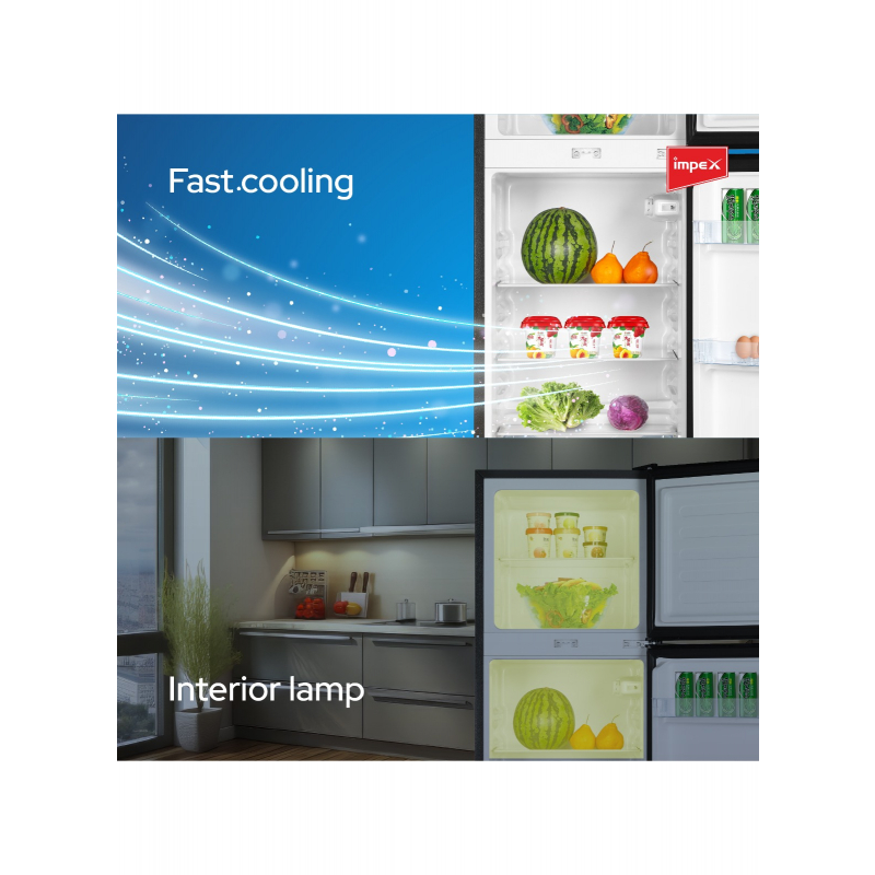 Impex Double Door Refrigerator-Freezer | IRF 138C