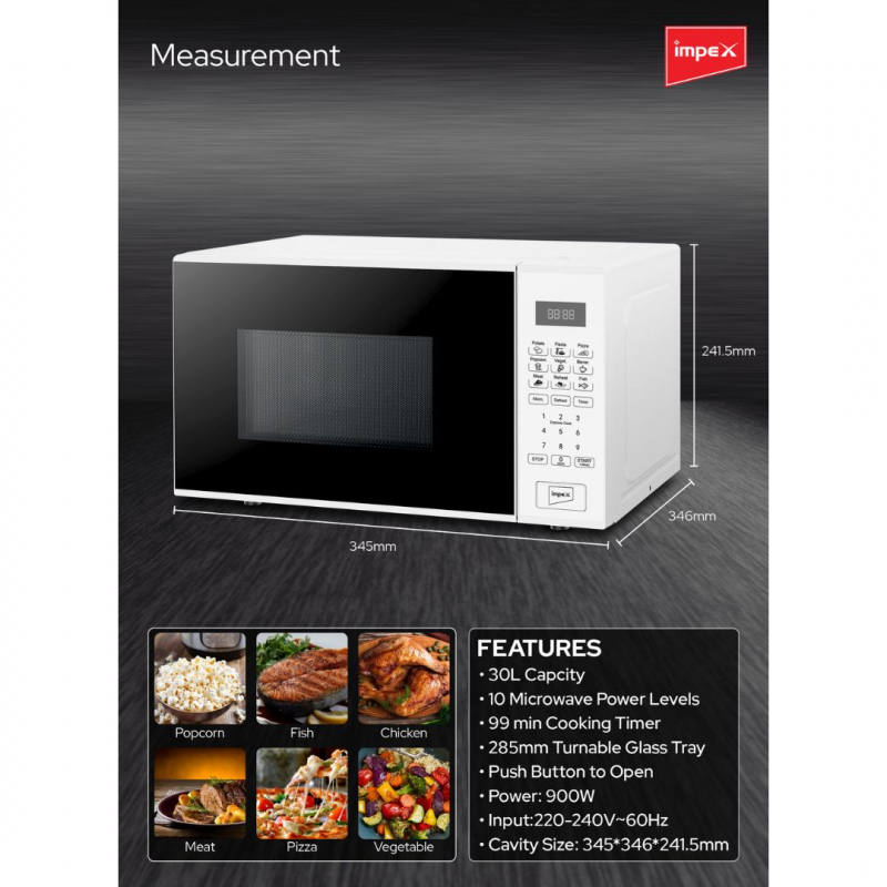 IMPEX 30L DIGITAL MICROWAVE OVEN | MO 8102A