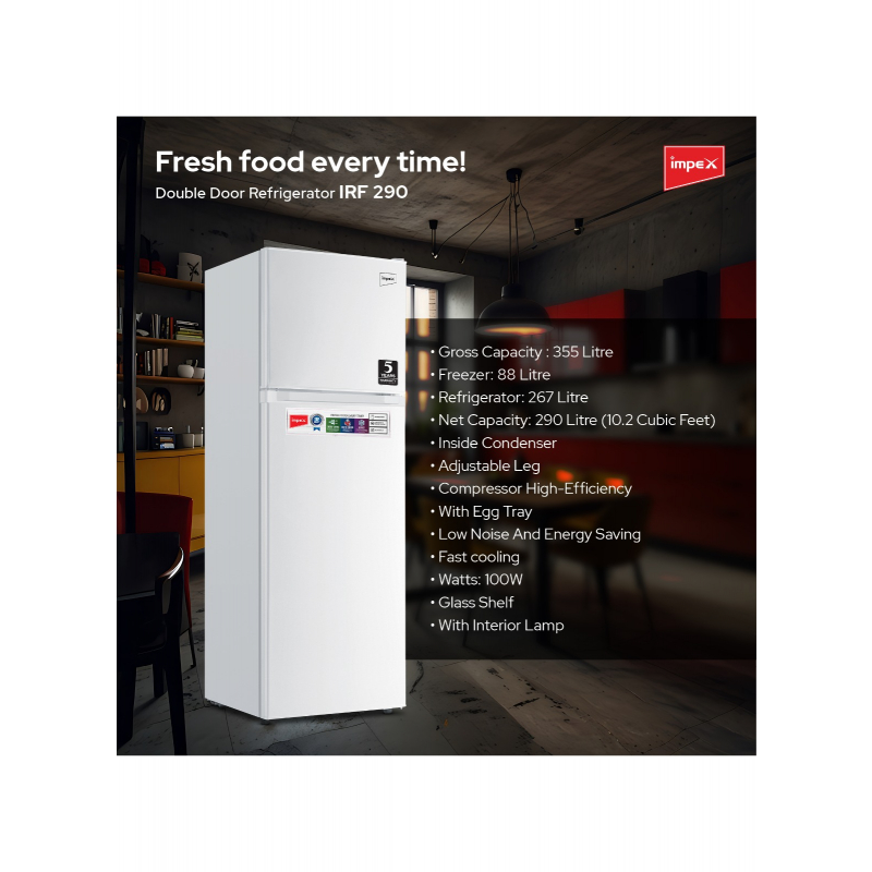 Impex 355L Defrost Refrigerator | IRF 290W