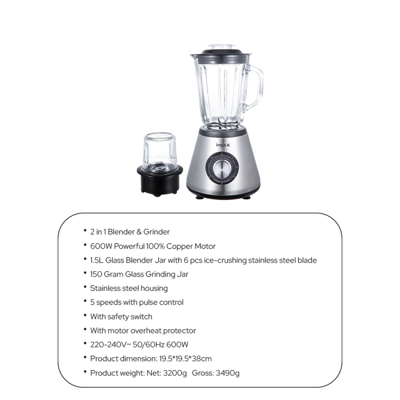 Impex 2 in 1 Blender & Ice Crusher | BL 3507