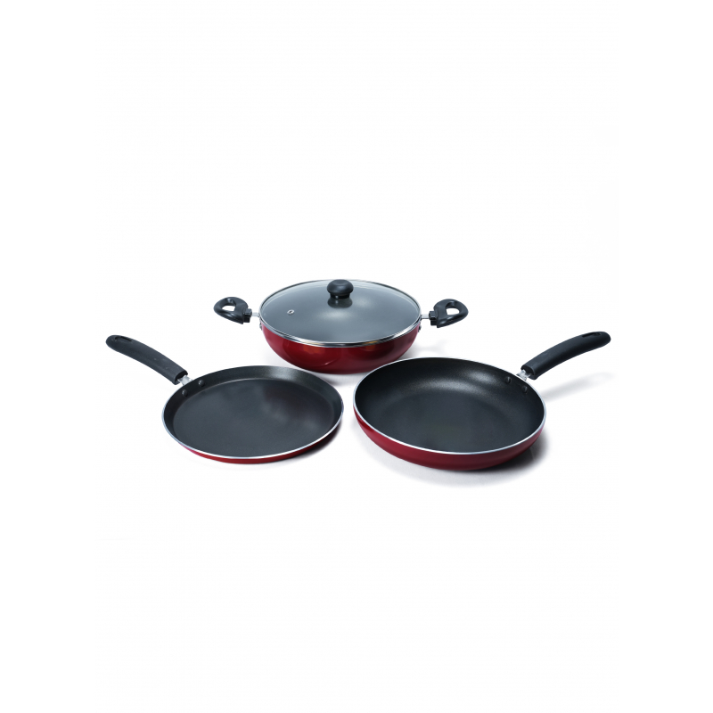 Impex Migo Nonstick Cookware 4Pcs FKT Set Maroon |M