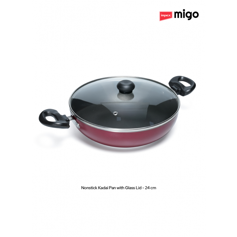 Impex Migo Nonstick Cookware 4Pcs FKT Set Maroon |M