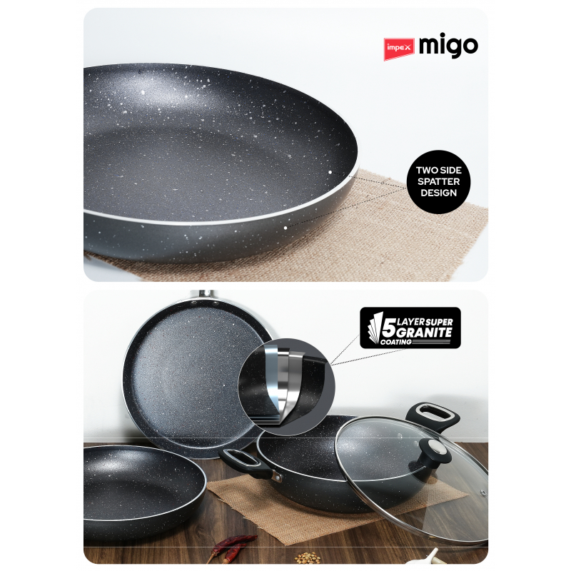 Impex Migo Nonstick Granite 4Pcs | FKT Set Grey G