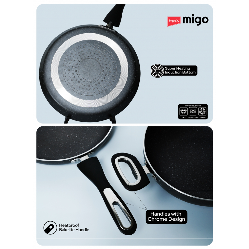 Impex Migo Nonstick Granite 4Pcs | FKT Set Grey G