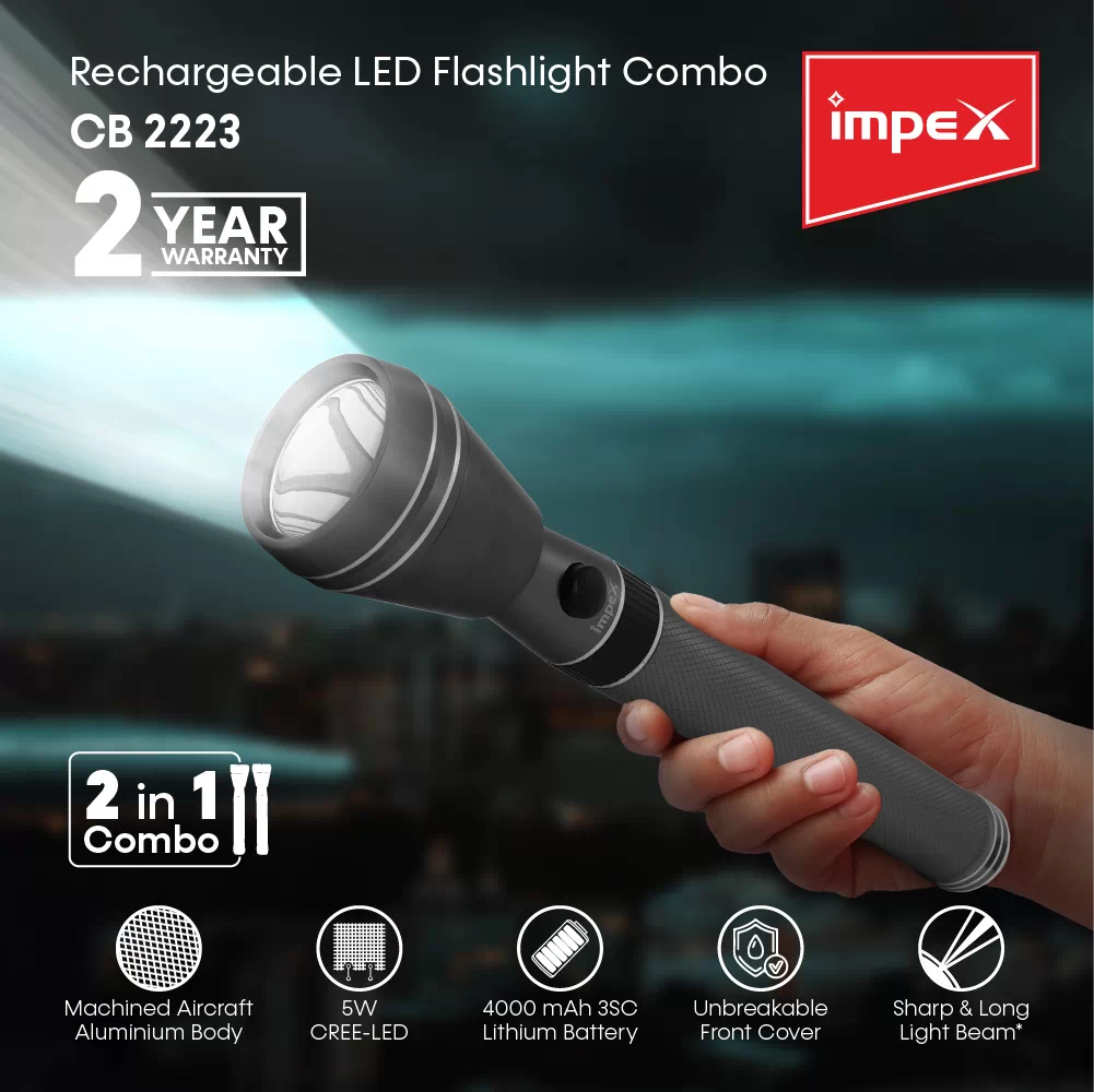Rechargeable LED Flashlight Combo | CB 2223