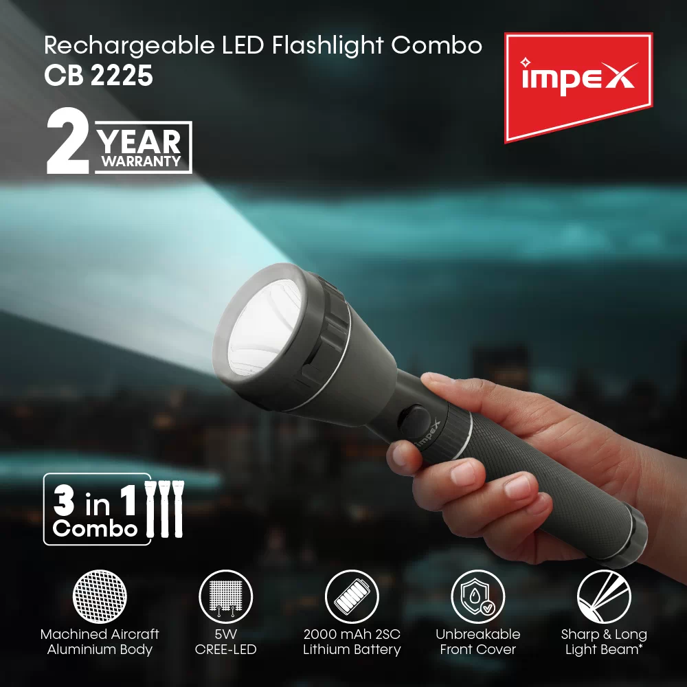 Rechargeable LED Flashlight Combo | CB 2225