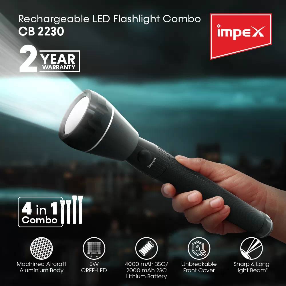 Rechargeable LED Flashlight Combo | CB 2230