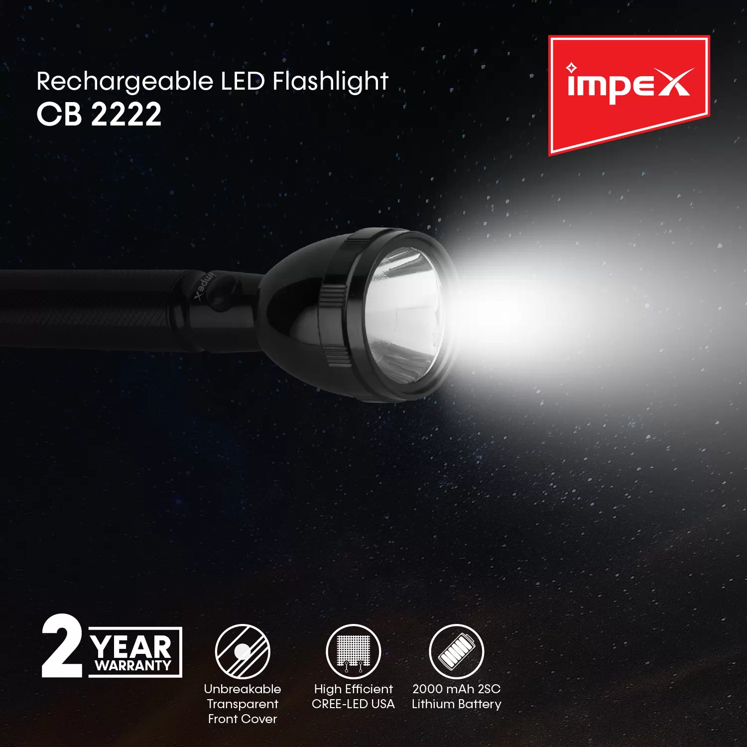 Rechargeable LED Flashlight | CB 2222