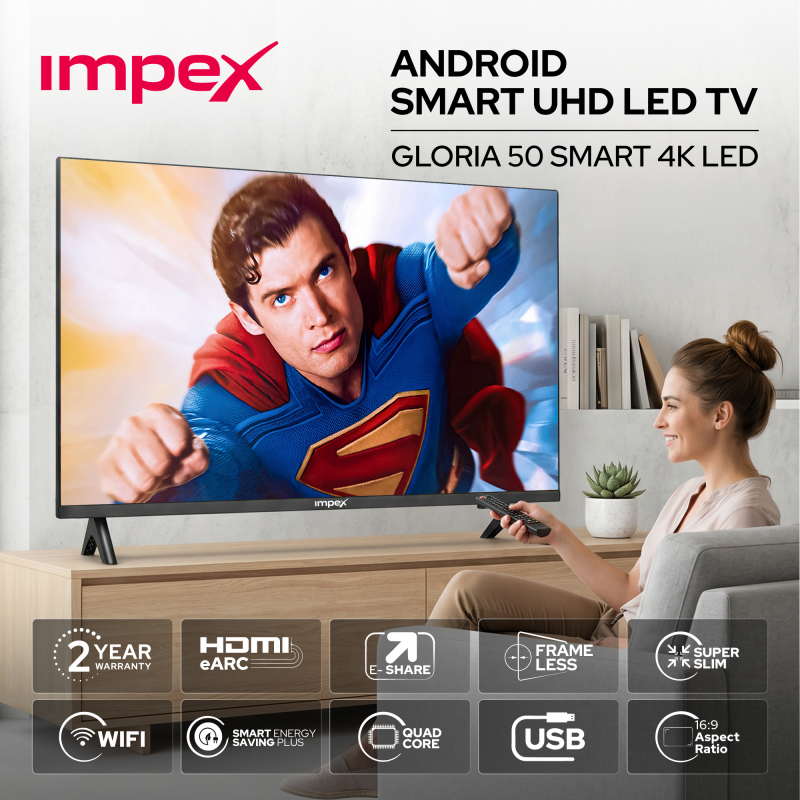 Impex 50" FHD Smart LED TV | GLORIA 50  SMART