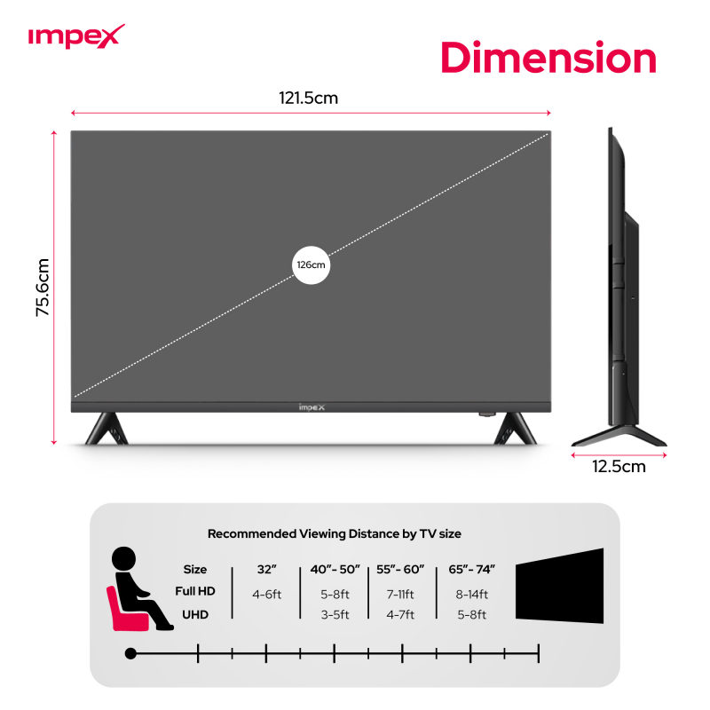 Impex 50" FHD Smart LED TV | GLORIA 50  SMART