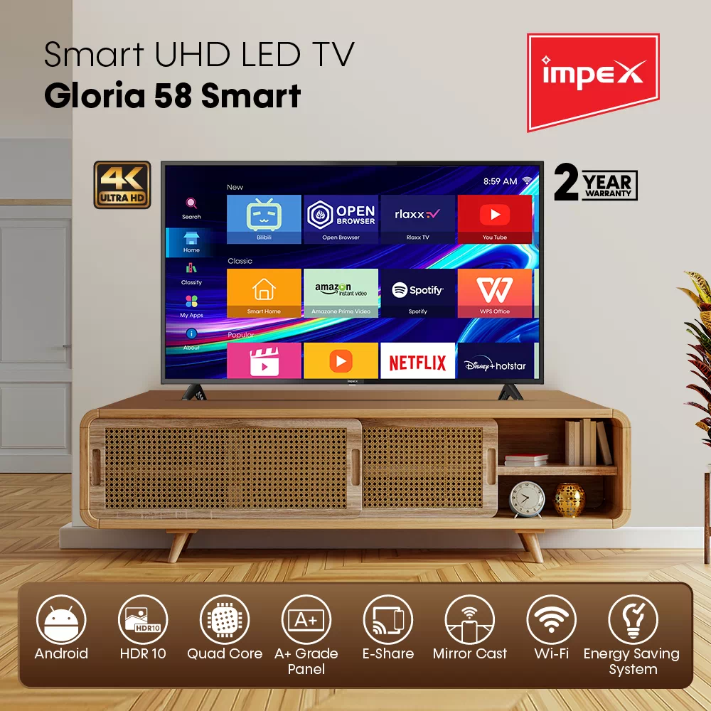 58"LED  SMART TV | GLORIA 58 SMART 4K