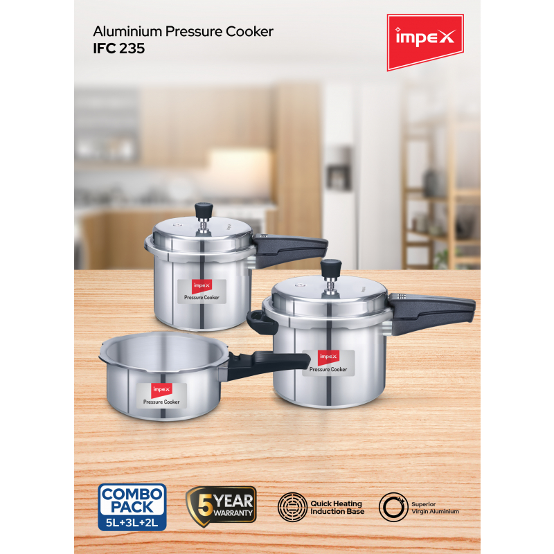 Impex Aluminium Pressure Cooker Family Combo | IFC 235