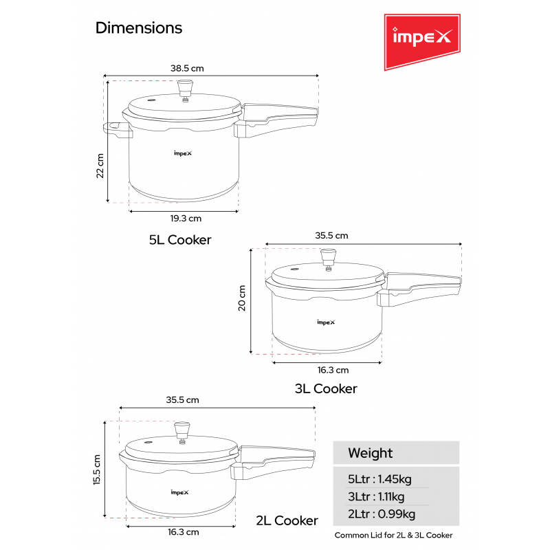 Impex Aluminium Pressure Cooker Family Combo | IFC 235