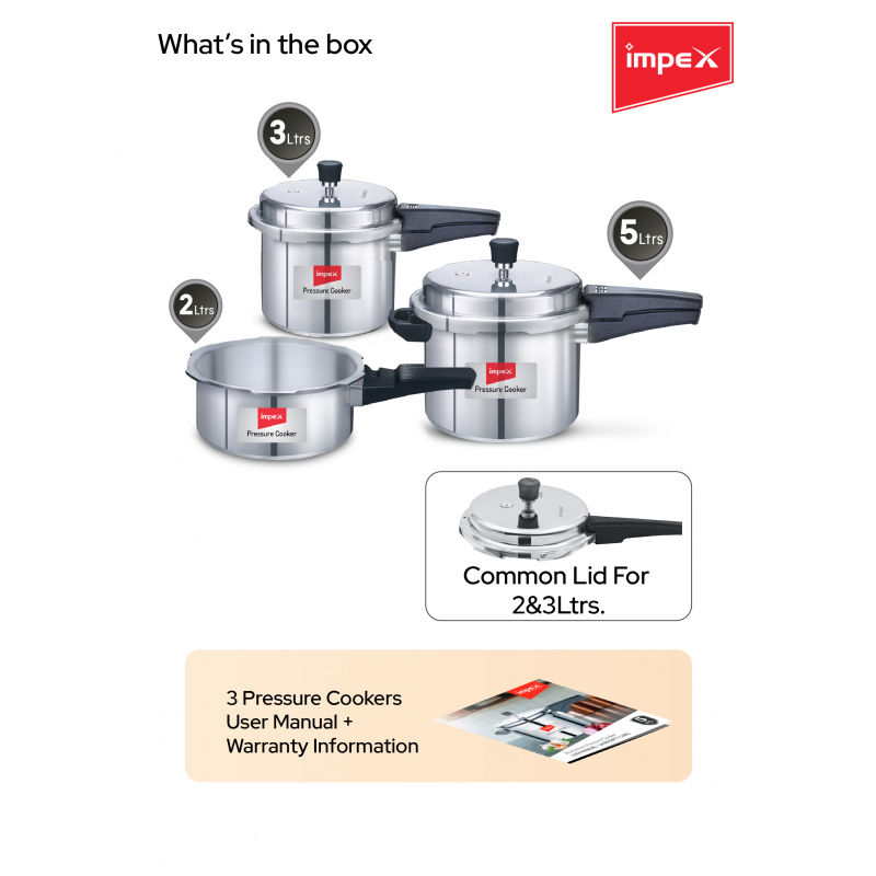 Impex Aluminium Pressure Cooker Family Combo | IFC 235