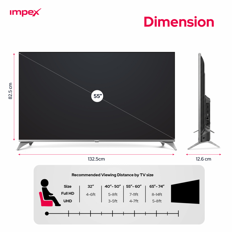 Impex 55 QLED UHD Google LED TV 12OHZ |  evoQ 55S4QLC2R120