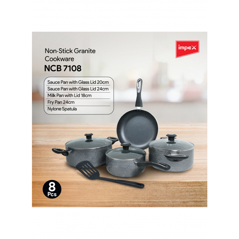 Impex Granite Coated Nonstick Cookware 8pcs Set  | NCB 7108