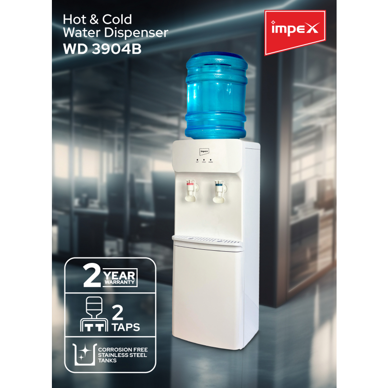 Impex Hot & Cold 2 Tap Water Dispenser (WD 3904B)