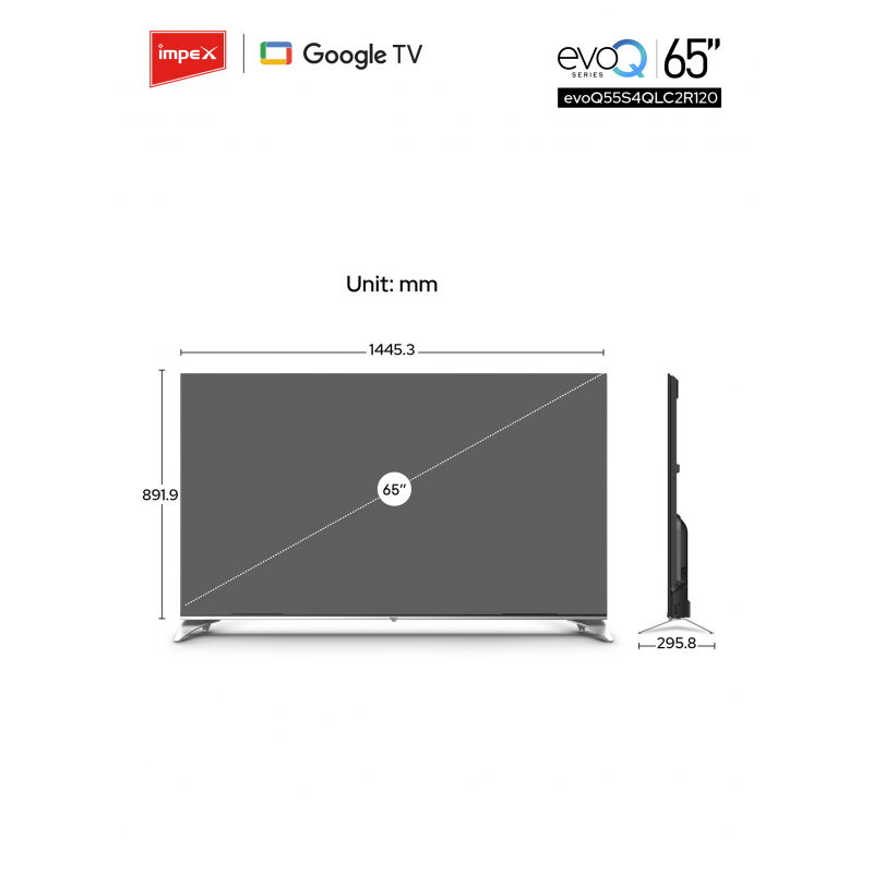 Impex 65" google TV | evoQ 65S4QLC2R120