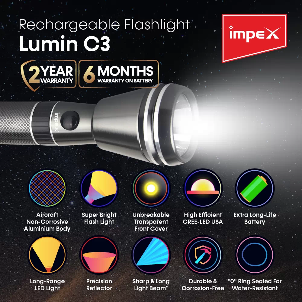 Rechargeable Flash Light | Lumin C3