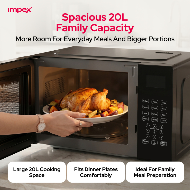 IMPEX 20L DIGITAL MICROWAVE OVEN