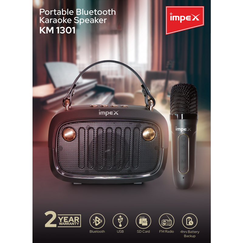 Impex Portable Bluetooth Karaoke Speaker | KM 1301