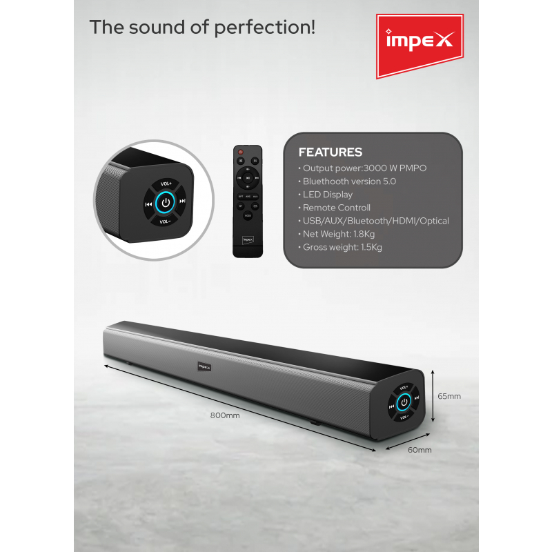 Impex 2.0CH Sound Bar | SB 1401