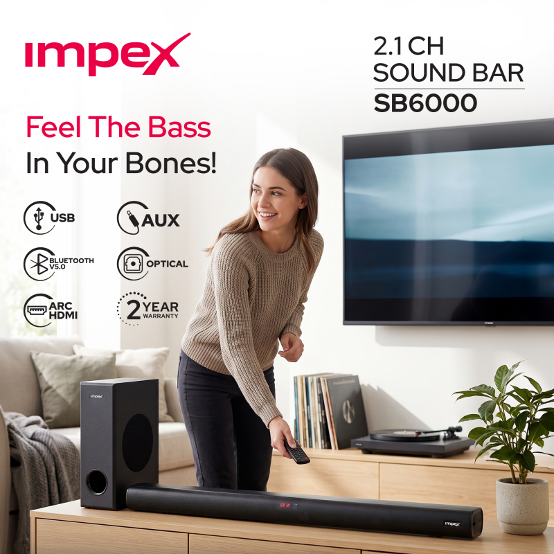 Impex 2.1 Wireless Subwoofer Soundbar BeatBeam | SB 6000